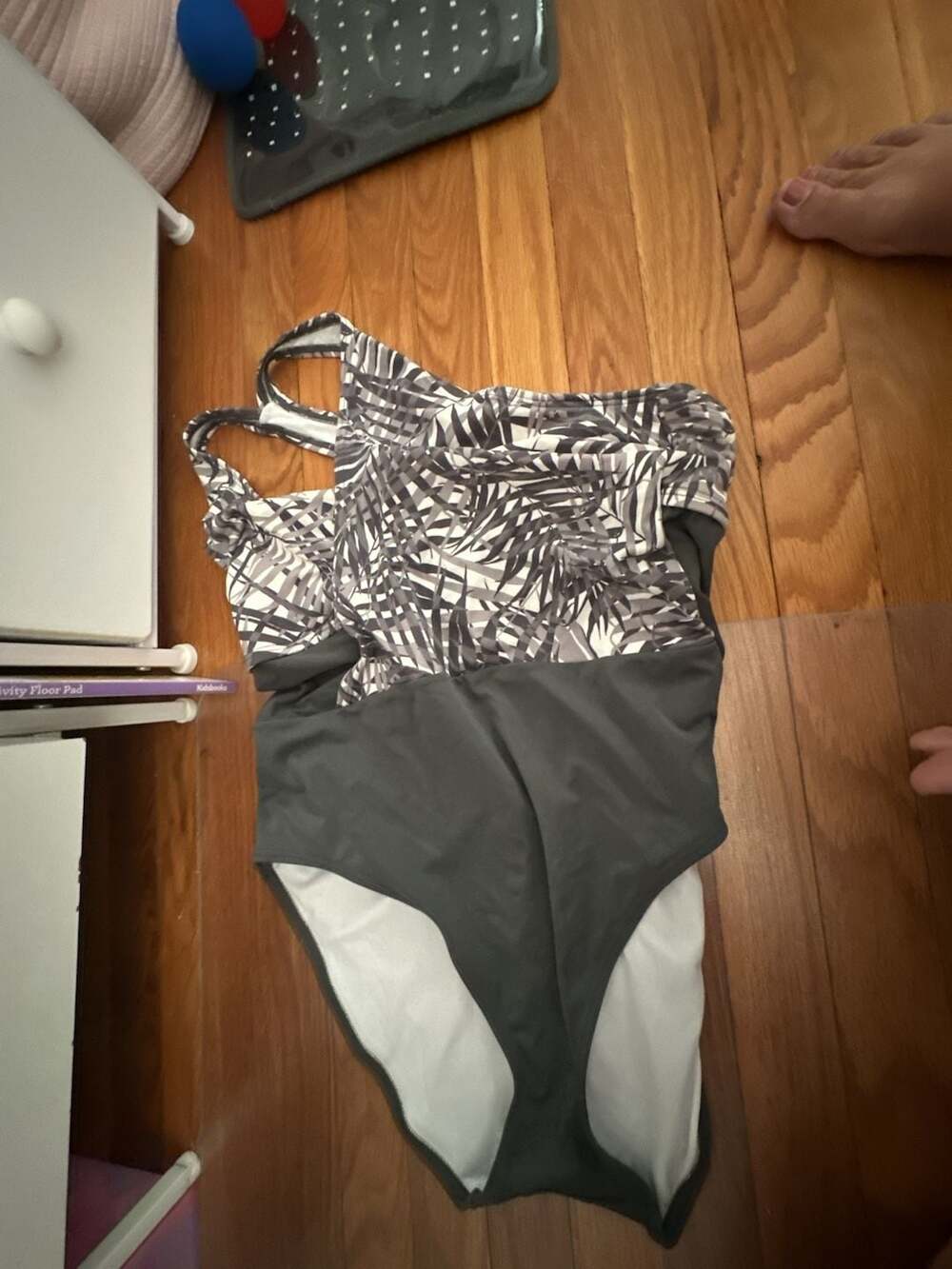 Swim Solutions Palm Print One-Piece Swimsuit
